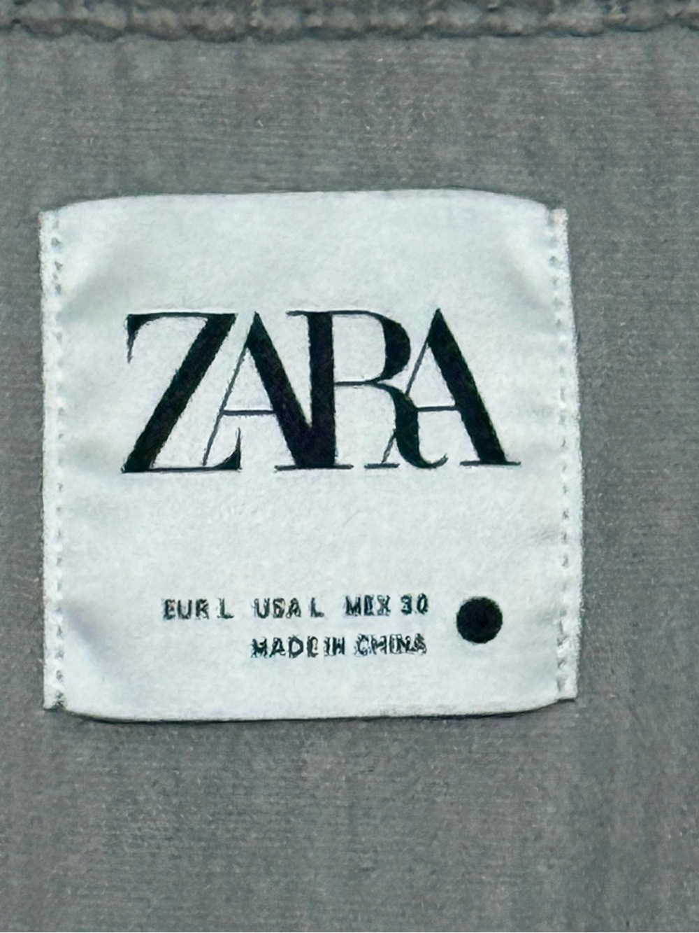 Zara Gray Logo Label Top
